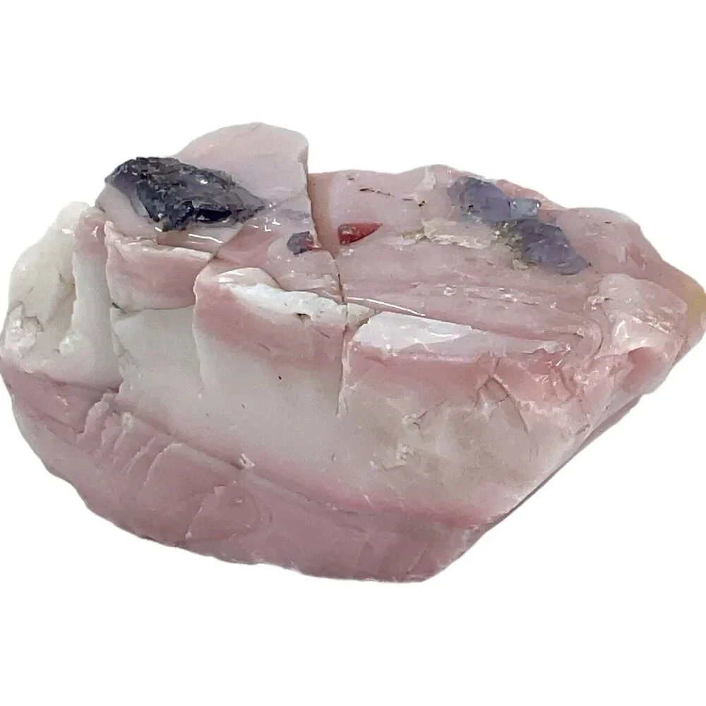 Pink White Art Glass‎ Cullet Glowing Manganese Slag Glass #4GX143